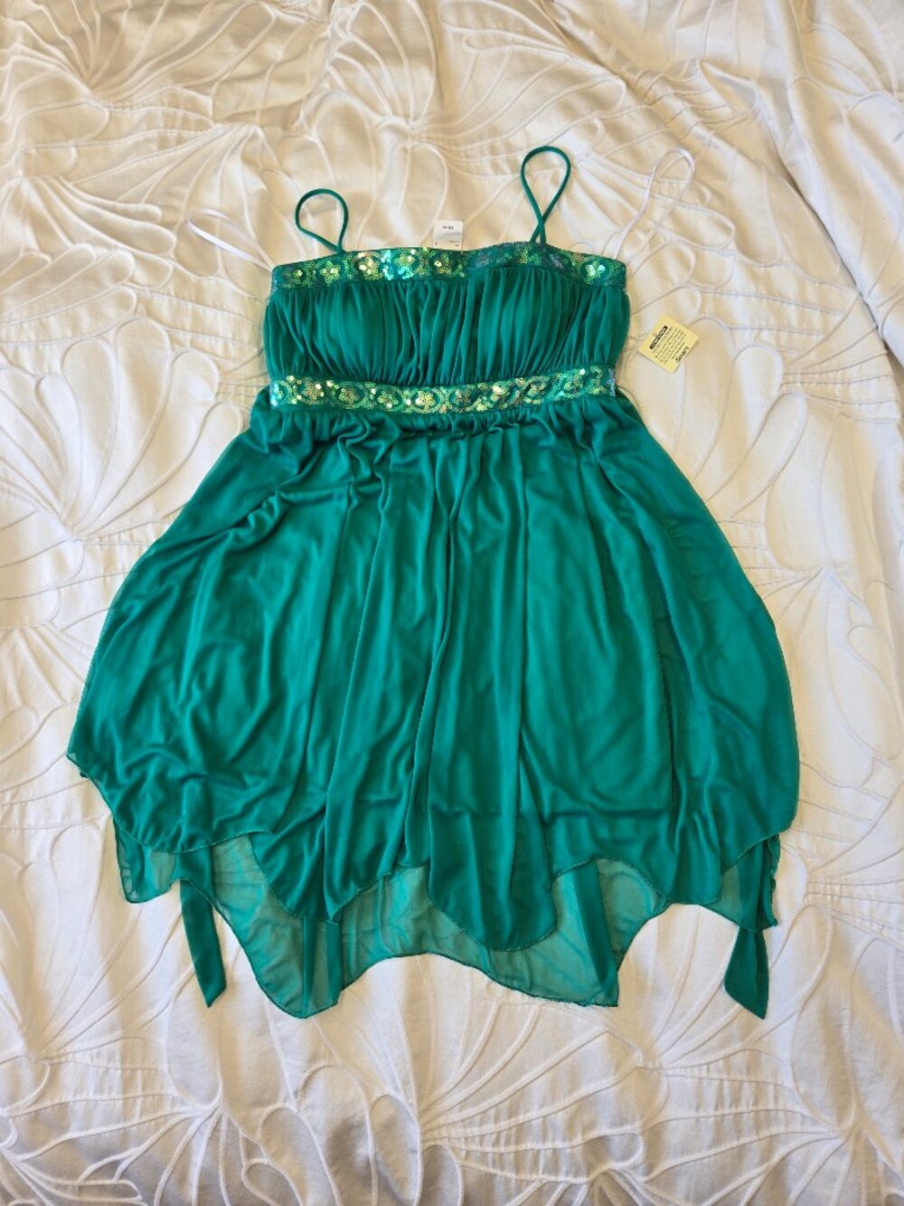Jolie - Sears Brand - Green Sequin Party Dress Vintage Size 16 (Made in Canada)